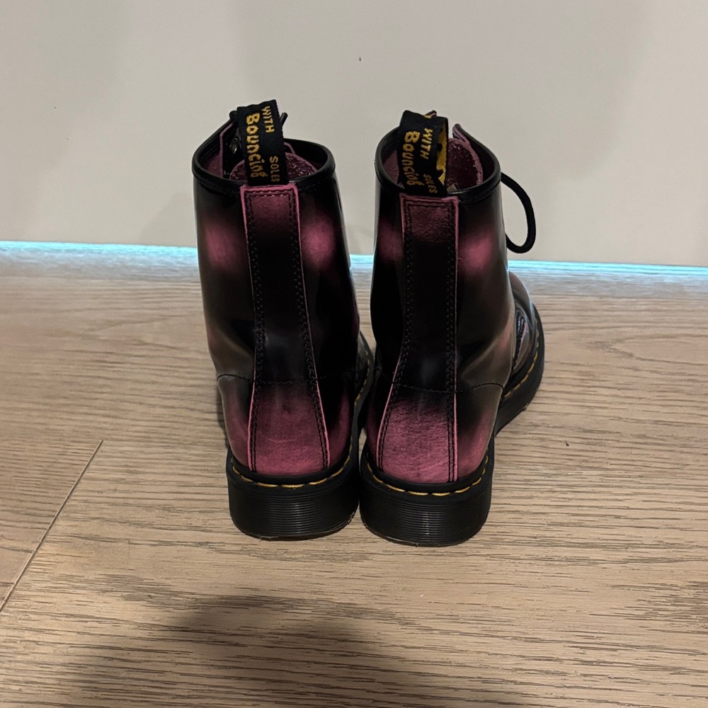 Dr. Martens Shimmering Black and Purple Boots - Picture 2 of 4